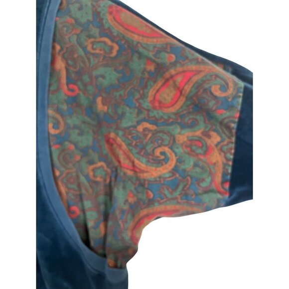 Boundary Waters Jacket Women L Blue Crew Snap Floral Retro Festival Boho Paisley - Picture 7 of 12